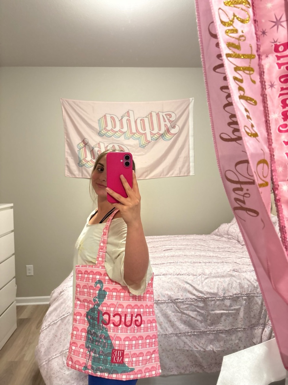 Gucci x The MET Limited Edition Novelty Tote Bag | Pink and Green | NEW - Picture 9 of 9